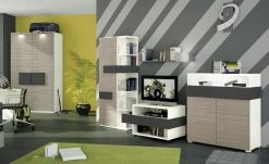 Kleiderschrank, 2-türig Holly | Weiß / Treibholz (Nachbildung) / Anthrazit 126,3|cm -Kindermöbel Verkaufsladen 10116663 1 201811271524