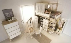 VOX Hochbettkombination Spot | Akazie (zum Teil Nachbildung) / Weiß