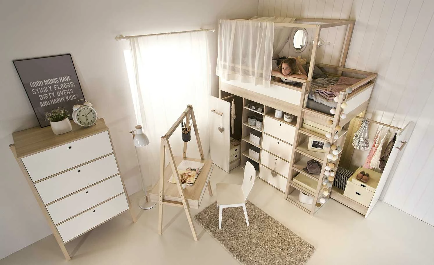 VOX Hochbettkombination Spot | Akazie (zum Teil Nachbildung) / Weiß 3 VOX Hochbettkombination Spot | Akazie (zum Teil Nachbildung) / Weiß