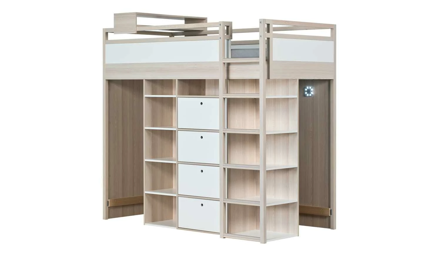 VOX Hochbettkombination Spot | Akazie (zum Teil Nachbildung) / Weiß 4 VOX Hochbettkombination Spot | Akazie (zum Teil Nachbildung) / Weiß – Bild 2