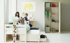 FLEXA Bett mit Ausziehbett Flexa | Kiefer Weiß