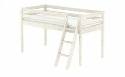 FLEXA Halbhohes Bett Flexa | Kiefer Weiß Schrägleiter 90x200 cm -Kindermöbel Verkaufsladen 11115588 2 202001212235