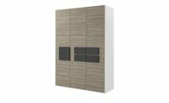 Kleiderschrank, 3-türig Holly | Weiß / Treibholz (Nachbildung) / Anthrazit ohne Spiegeltür