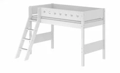 FLEXA Mittelhohes Bett Flexa White | Weiß Schrägleiter