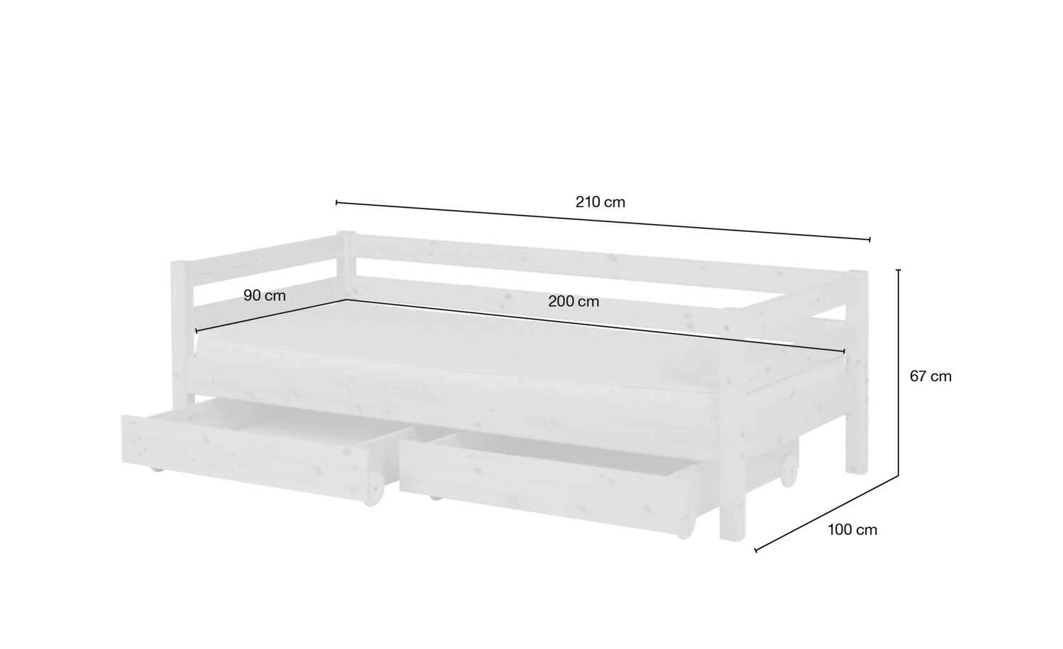 FLEXA Bett mit 2 Schubladen Flexa Classic | Kiefer Weiß 5 FLEXA Bett mit 2 Schubladen Flexa Classic | Kiefer Weiß – Bild 3