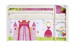 FLEXA Halbhohes Bett Flexa Classic | Kiefer Weiß senkrechte Leiter 140x200 cm -Kindermöbel Verkaufsladen 11118537 2 201811271533