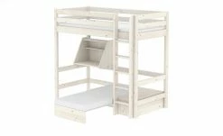 FLEXA Casa Hochbett Flexa Classic | Kiefer Weiß Senkrechte Leiter