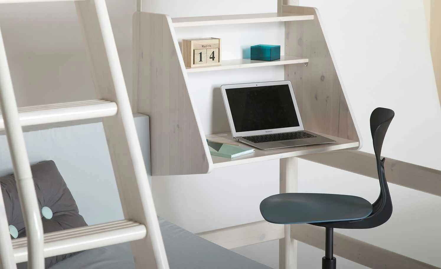 FLEXA Casa Hochbett Flexa Classic | Kiefer Weiß Senkrechte Leiter 6 FLEXA Casa Hochbett Flexa Classic | Kiefer Weiß Senkrechte Leiter – Bild 4