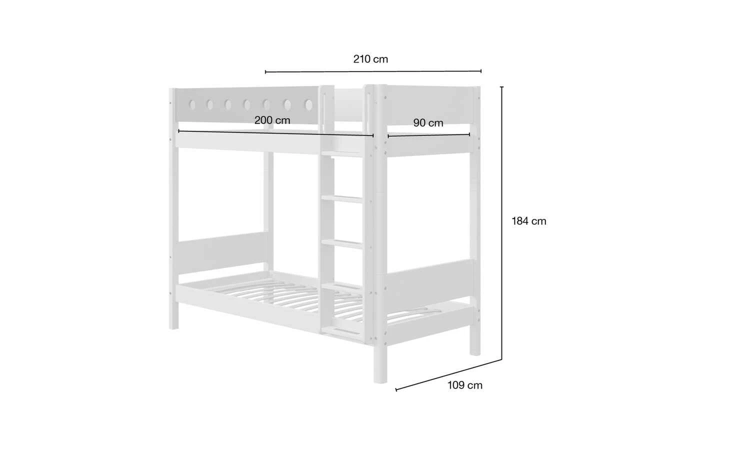 FLEXA Maxi Etagenbett (Höhe 184 cm) Flexa White | Weiß 5 FLEXA Maxi Etagenbett (Höhe 184 cm) Flexa White | Weiß – Bild 3