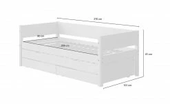 FLEXA Bett mit Ausziehbett und 2 Schubkästen Flexa White | Weiß -Kindermöbel Verkaufsladen 11118723 8 202111252244