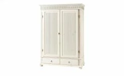 Kleiderschrank, 2-türig Bornholm | Kiefer Weiß durchgehende gemusterte Tür