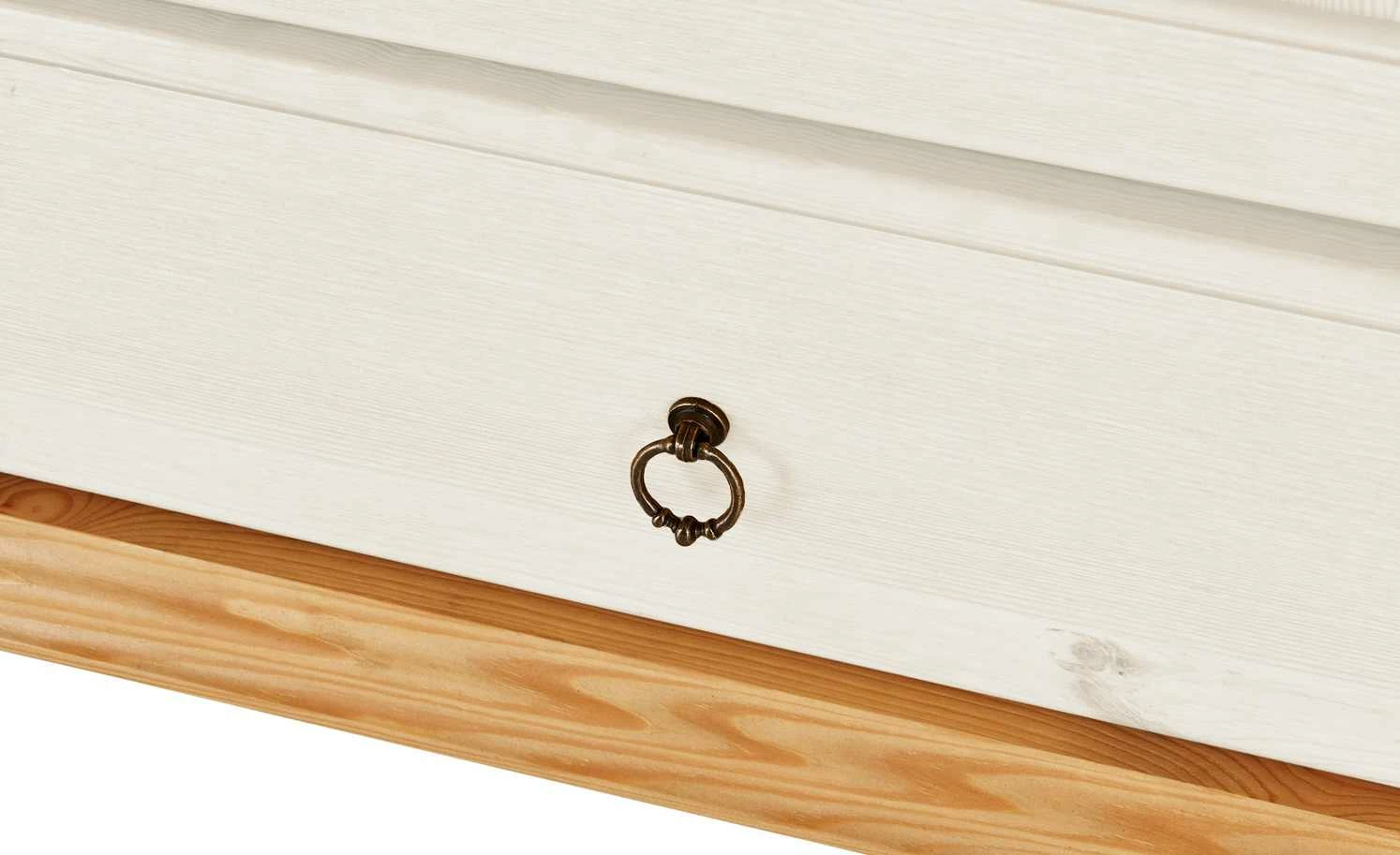 Kleiderschrank, 2-türig Bornholm | Kiefer Weiß / Kiefer antikfarben geteilte gemusterte Tür 9 Kleiderschrank, 2-türig Bornholm | Kiefer Weiß / Kiefer antikfarben geteilte gemusterte Tür – Bild 7