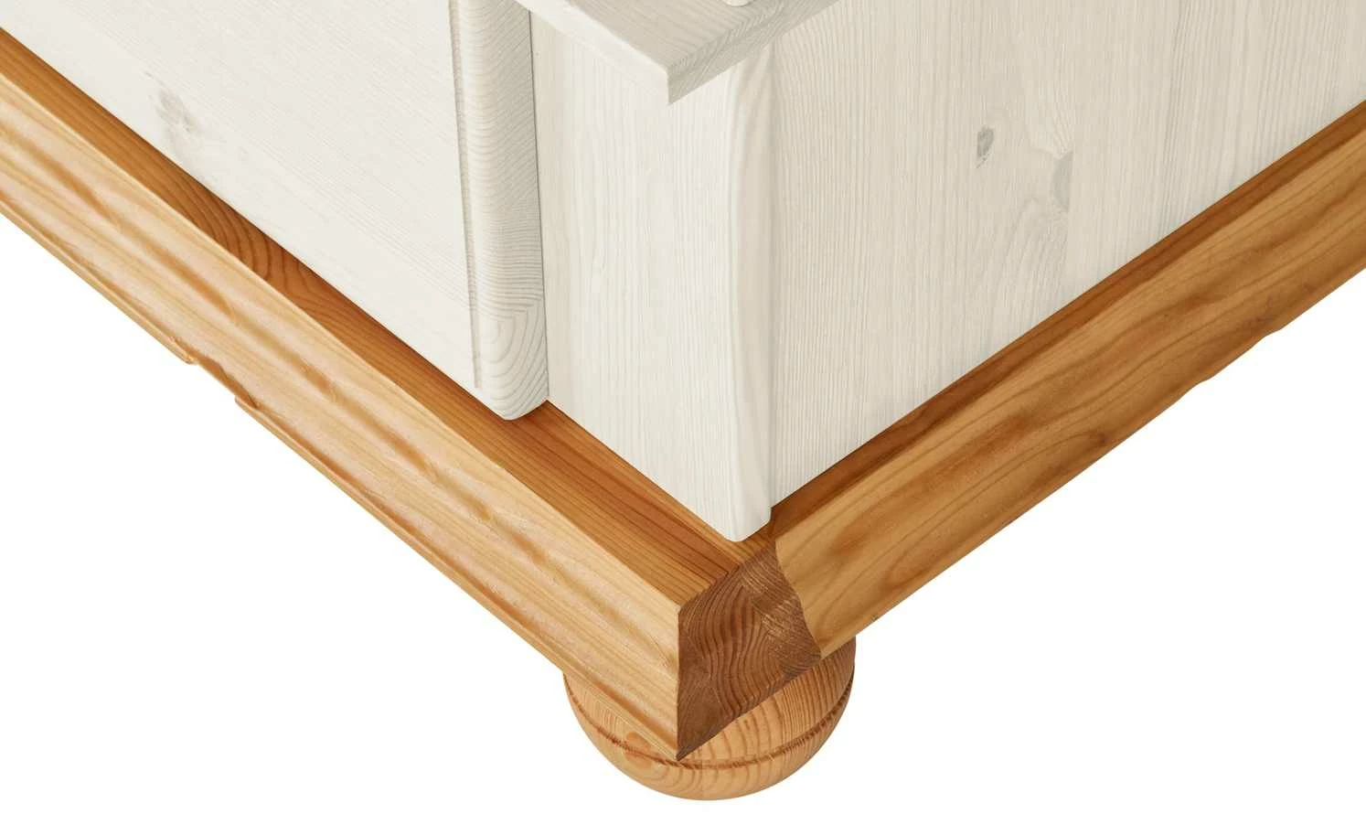 Kleiderschrank, 2-türig Bornholm | Kiefer Weiß / Kiefer antikfarben geteilte gemusterte Tür 11 Kleiderschrank, 2-türig Bornholm | Kiefer Weiß / Kiefer antikfarben geteilte gemusterte Tür – Bild 9