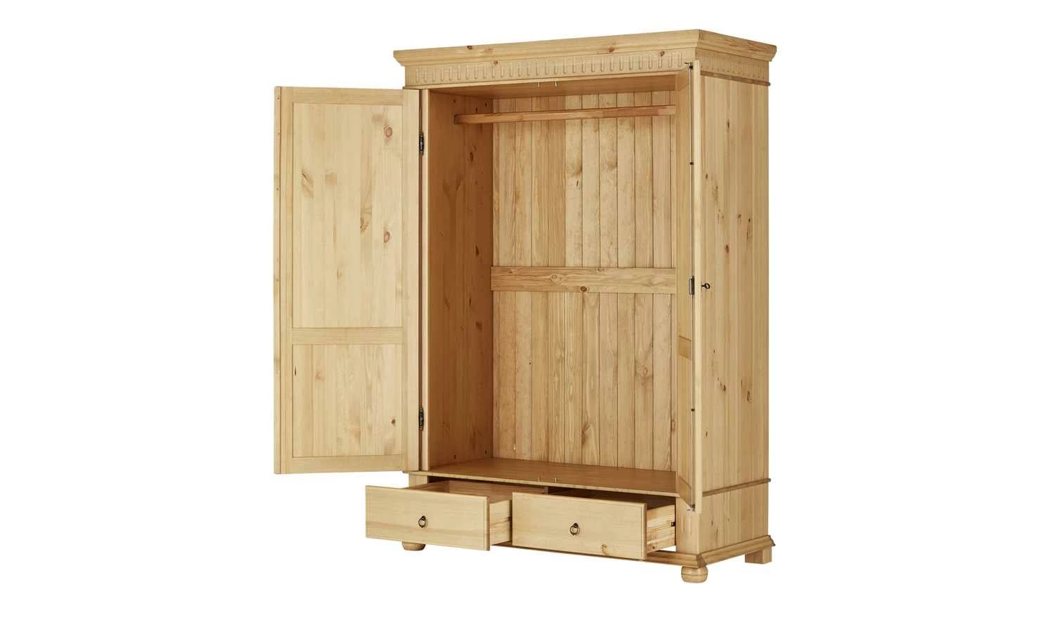 Kleiderschrank, 2-türig Bornholm | Kiefer antikbrushfarben geteilte gemusterte Tür 15 Kleiderschrank, 2-türig Bornholm | Kiefer antikbrushfarben geteilte gemusterte Tür – Bild 13