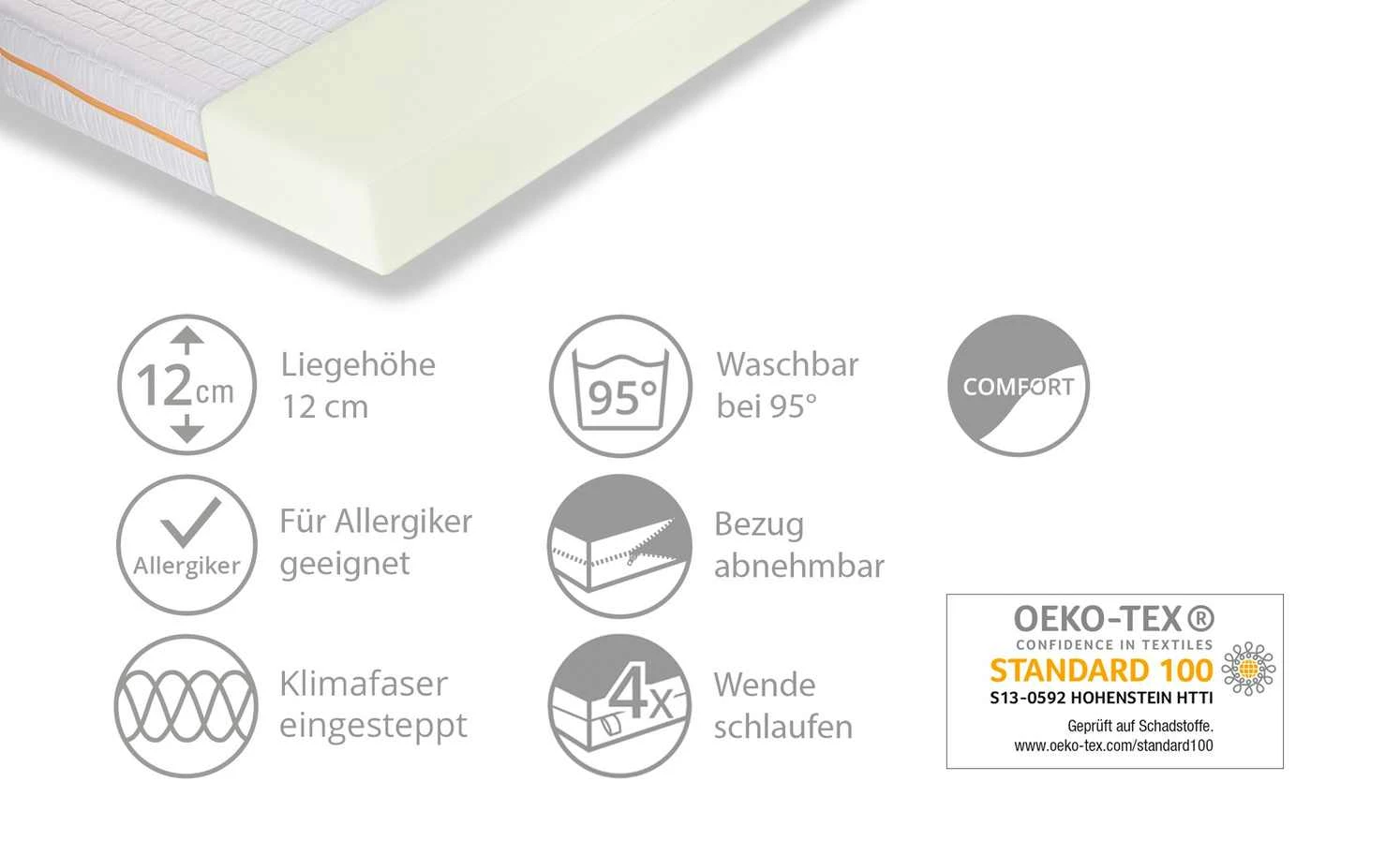 Ratzzz Komfortschaummatratze Langschläfer | 140|cm 200|cm 3 Ratzzz Komfortschaummatratze Langschläfer | 140|cm 200|cm