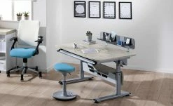 PAIDI Kinderhocker Speedy | Grau / Azurblau