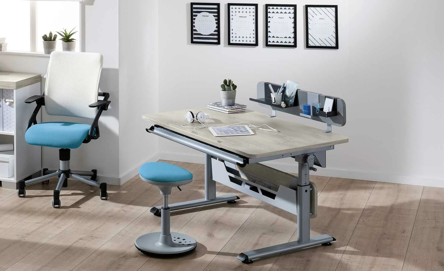 PAIDI Kinderhocker Speedy | Grau / Azurblau 3 PAIDI Kinderhocker Speedy | Grau / Azurblau