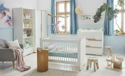 Kleiderschrank Soe | 98,5|cm Weiß / Buche -Kindermöbel Verkaufsladen 12111413 10 201905222035