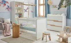 Kleiderschrank Soe | 98,5|cm Weiß / Buche -Kindermöbel Verkaufsladen 12111413 11 201905222035