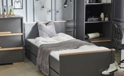 Bett Soe | Grau / Buche