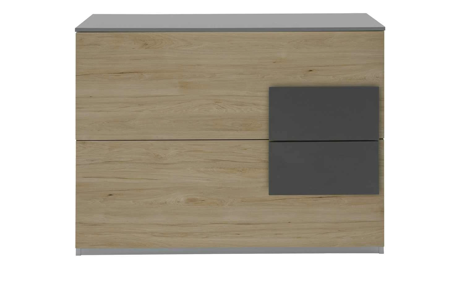 Kommode Holly | Mittelgrau / Hickory (Nachbildung) / Anthrazit 4 Kommode Holly | Mittelgrau / Hickory (Nachbildung) / Anthrazit – Bild 2