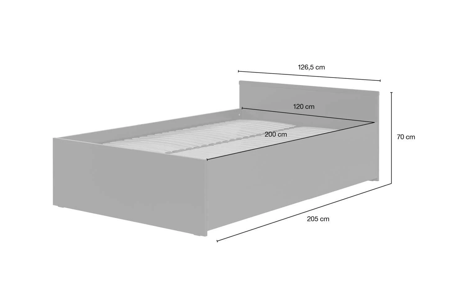 VOX Bett mit klappbarem Lattenrost Young Users | Schwarz 5 VOX Bett mit klappbarem Lattenrost Young Users | Schwarz – Bild 3