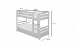 FLEXA Etagenbett mit 2 Schubladen Flexa Classic | Kiefer Grau -Kindermöbel Verkaufsladen 12113809 8 202111252244