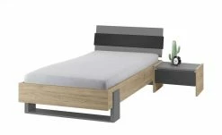 Bettgestell Holly | Mittelgrau / Hickory (Nachbildung) / Anthrazit 90 cm -Kindermöbel Verkaufsladen 12114015 6 202001082240