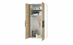 Kleiderschrank, 2-türig Holly | Weiß / Hickory (Nachbildung) / Anthrazit 101,3|cm -Kindermöbel Verkaufsladen 12114043 5 202001082240