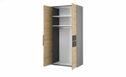 Kleiderschrank, 2-türig Holly | Mittelgrau / Hickory (Nachbildung) / Anthrazit 101,3|cm -Kindermöbel Verkaufsladen 12114044 2 202001082240