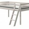 FLEXA Halbhohes Bett Flexa Classic | Kiefer Grau Schrägleiter 90x200 cm -Kindermöbel Verkaufsladen 12114211 2 201910302232