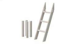 FLEXA Halbhohes Bett Flexa Classic | Kiefer Grau Schrägleiter 90x200 cm -Kindermöbel Verkaufsladen 12114211 3 201910302232