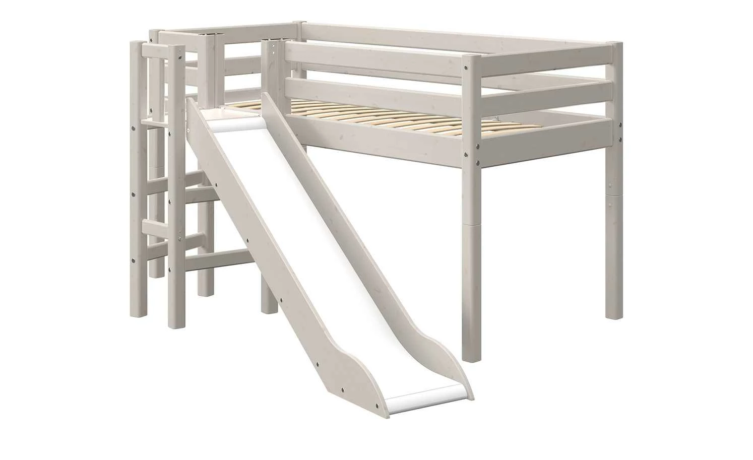FLEXA Halbhohes Bett mit Rutsche Flexa Classic | Kiefer Grau 3 FLEXA Halbhohes Bett mit Rutsche Flexa Classic | Kiefer Grau