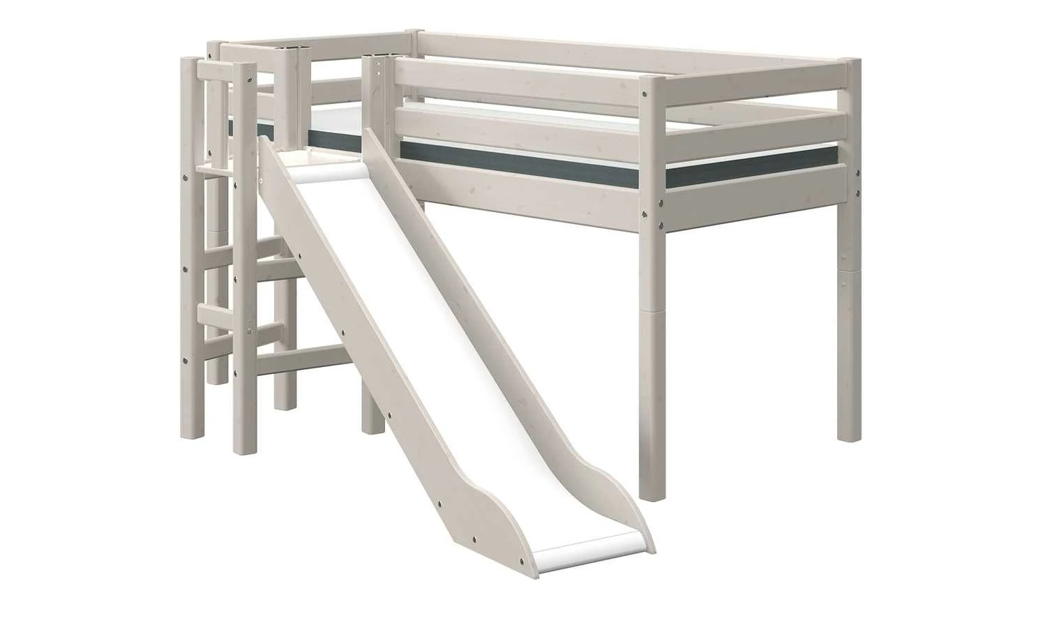 FLEXA Halbhohes Bett mit Rutsche Flexa Classic | Kiefer Grau 6 FLEXA Halbhohes Bett mit Rutsche Flexa Classic | Kiefer Grau – Bild 4