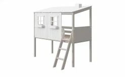 FLEXA Halbhochbett-Gestell Flexa Classic Haus | Kiefer Grau / Weiß Kiefer Grau -Kindermöbel Verkaufsladen 12114216 2 202002062236