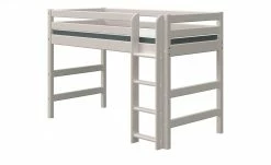 FLEXA Mittelhohes Bett Flexa Classic | Kiefer Grau senkrechte Leiter