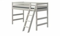 FLEXA Mittelhohes Bett Flexa Classic | Kiefer Grau Schrägleiter