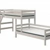 FLEXA Mittelhohes Kombibett mit Leiter Flexa Classic | Kiefer Grau Schrägleiter
