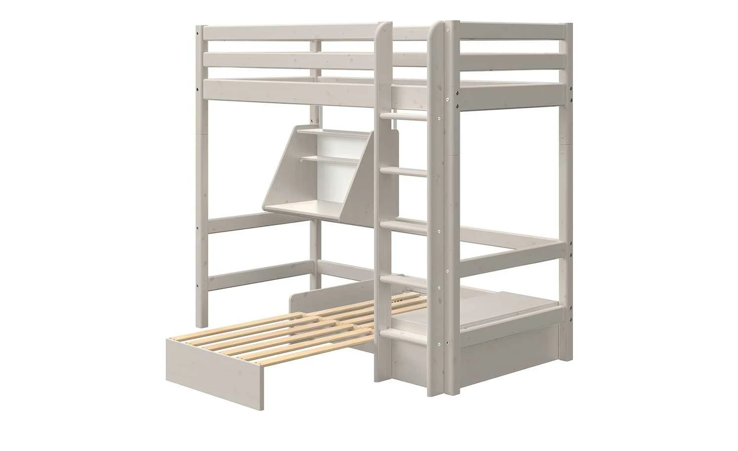 FLEXA Casa Hochbett Flexa Classic | Kiefer grau Senkrechte Leiter 4 FLEXA Casa Hochbett Flexa Classic | Kiefer grau Senkrechte Leiter – Bild 2