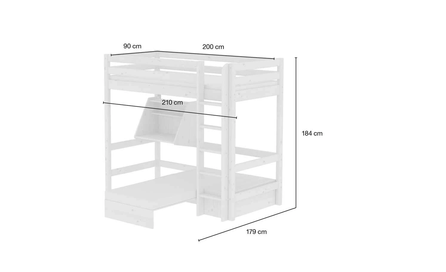 FLEXA Casa Hochbett Flexa Classic | Kiefer grau Senkrechte Leiter 12 FLEXA Casa Hochbett Flexa Classic | Kiefer grau Senkrechte Leiter – Bild 10