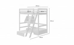 FLEXA Casa Hochbett Flexa Classic | Kiefer grau Schrägleiter -Kindermöbel Verkaufsladen 12114237 1 202111252244