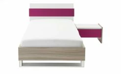 Bettgestell Holly | Weiß / Driftwood (Nachbildung) / Fuchsia 90 cm -Kindermöbel Verkaufsladen 12114511 2 202002122240
