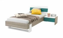 Bettgestell Holly | Weiß / Driftwood (Nachbildung) / Petrol 90 cm -Kindermöbel Verkaufsladen 12114512 4 202002122240