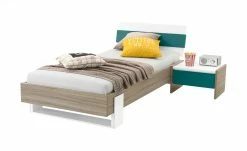 Bettgestell Holly | Weiß / Driftwood (Nachbildung) / Petrol 90 cm -Kindermöbel Verkaufsladen 12114512 5 202002122240