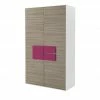 Kleiderschrank, 2-türig Holly | Weiß / Treibholz (Nachbildung) / Fuchsia 126,3|cm -Kindermöbel Verkaufsladen 12114611 4 202002140031