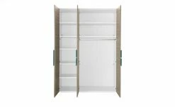 Kleiderschrank, 3-türig Holly | Weiß / Treibholz (Nachbildung) / Petrol ohne Spiegeltür -Kindermöbel Verkaufsladen 12114622 3 202002140031