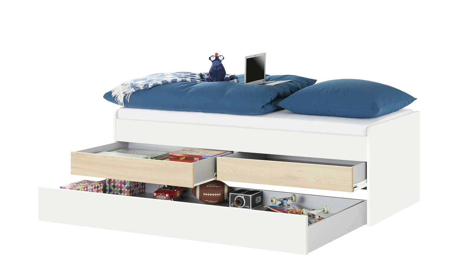 Duobett mit Stauraum Grow Up | Weiß / Livorno Buche (Nachbildung) 90 cm 12 Duobett mit Stauraum Grow Up | Weiß / Livorno Buche (Nachbildung) 90 cm – Bild 10