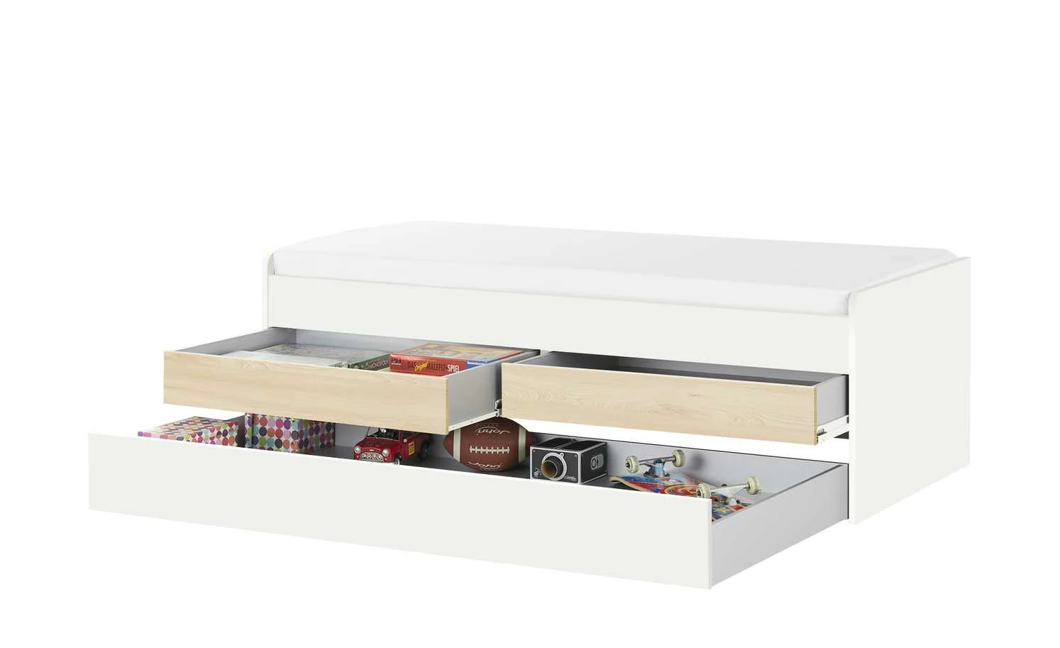 Duobett mit Stauraum Grow Up | Weiß / Livorno Buche (Nachbildung) 90 cm 10 Duobett mit Stauraum Grow Up | Weiß / Livorno Buche (Nachbildung) 90 cm – Bild 8