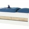 Duobett mit Stauraum Grow Up | Weiß / Risseiche (Nachbildung) 90 cm