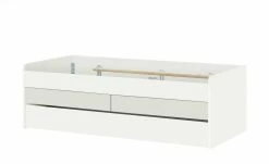 Duobett mit Stauraum Grow Up | Weiß / Sandgrau 90 cm